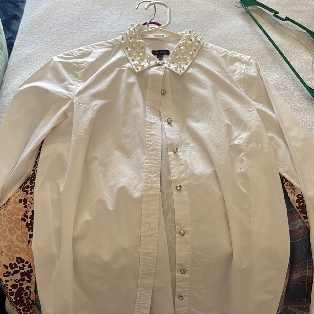 Talbots White Dress Shirt Classic Cotton
